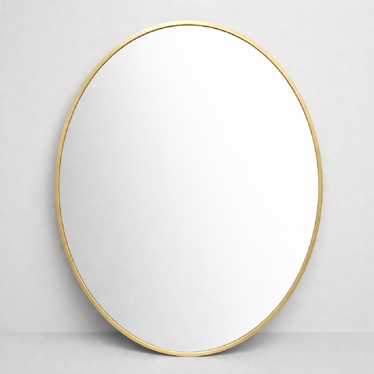 Brushed Gold Framed Mirror - Oval Design 1000 x 635